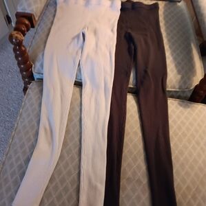 H&M Ribbed Knitwear Leggings  2 Pair Medium
